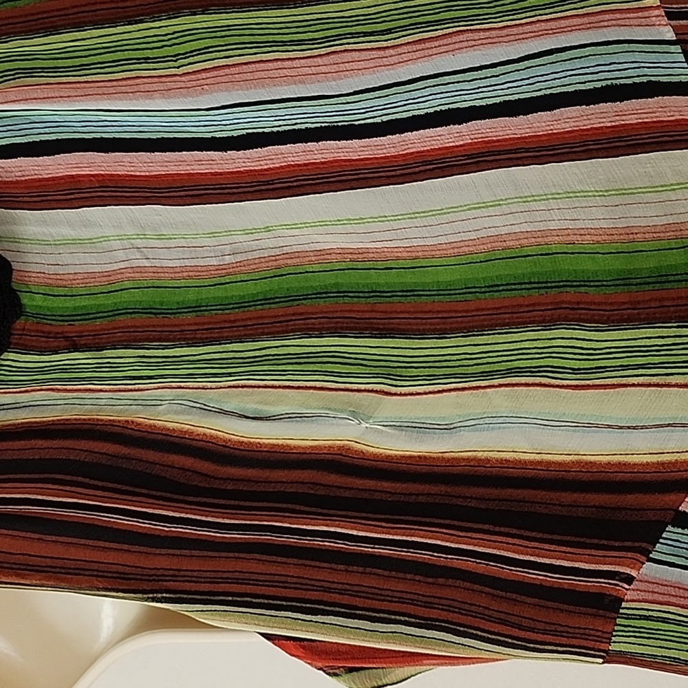 Sue Wong Vintage 100% Silk Forest Fairy Multicolor Floral Striped Dress Sz 12 - Picture 13 of 16